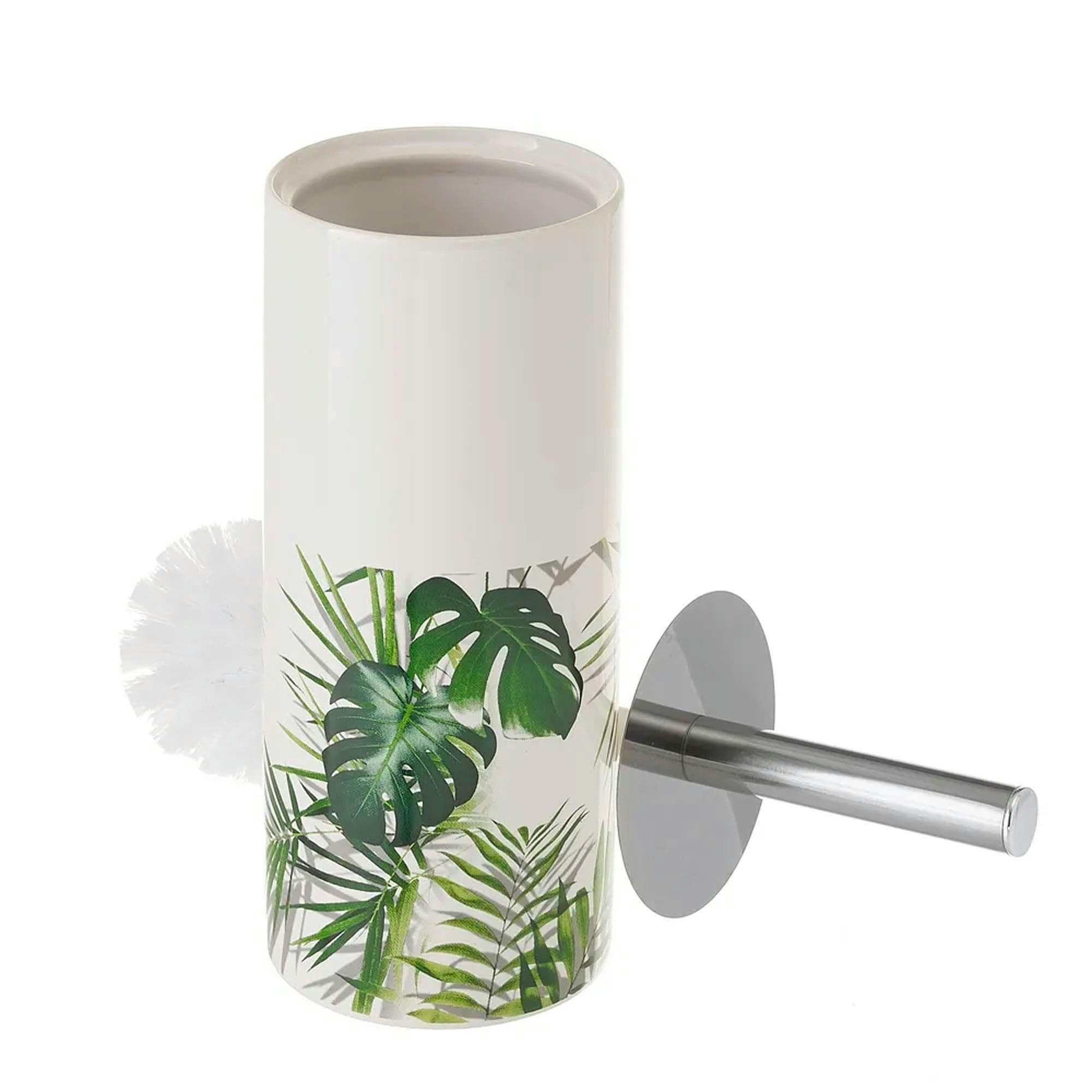 - Brosse WC céramique feuillage vert