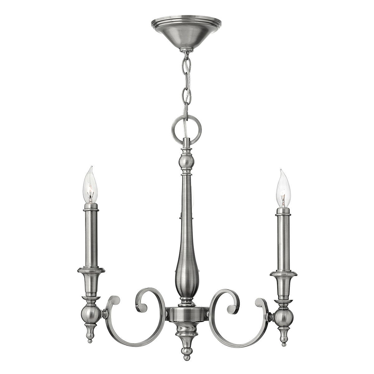Lampa wisząca antyczny nikiel Yorktown 3xE14x60W Hinkley
