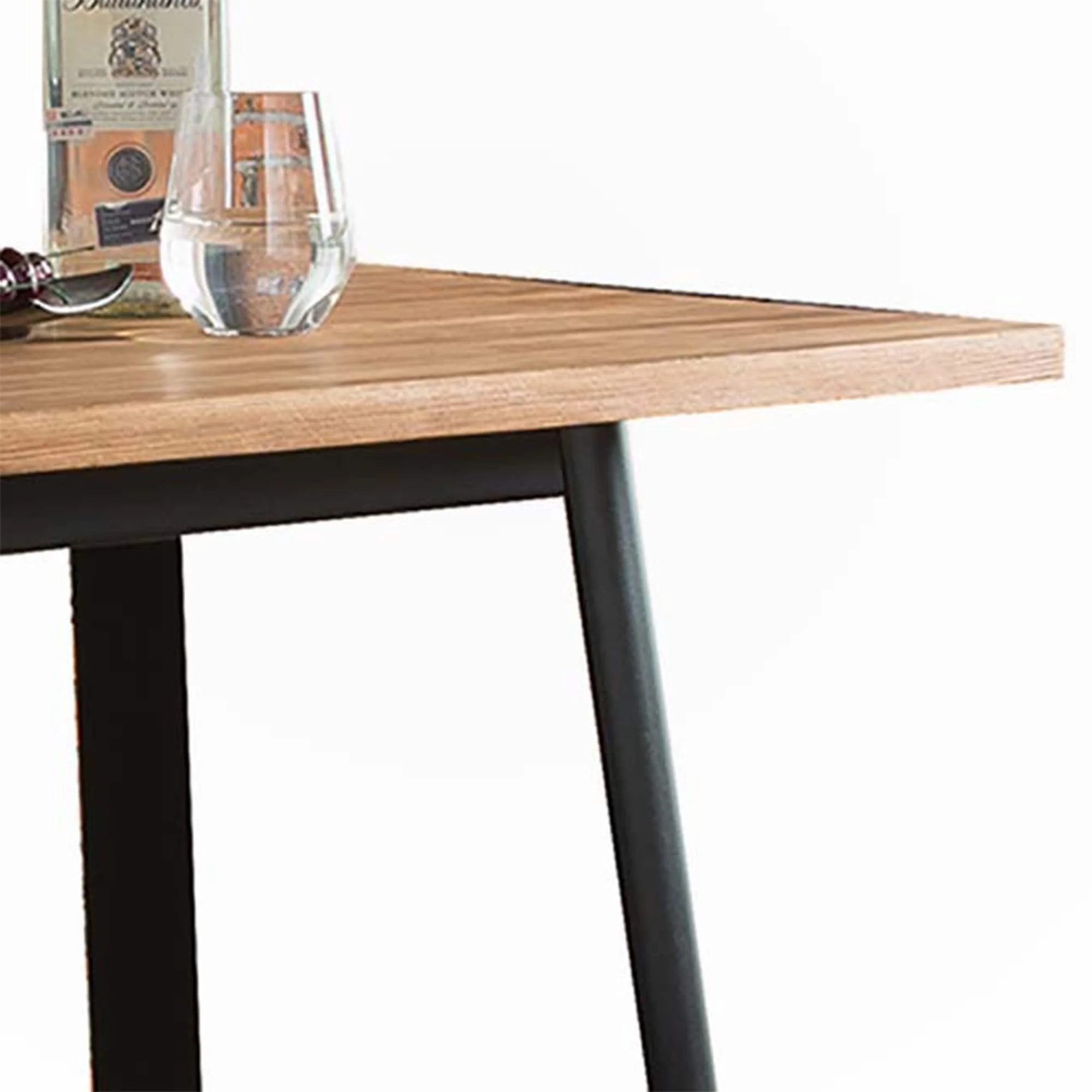 Retro Natural and Black Square Bar Table