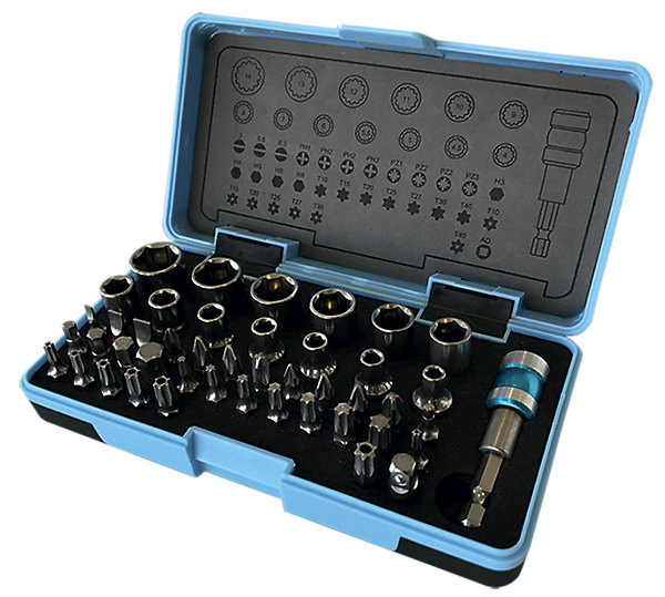 COFFRET DE DOUILLES 1/4   EMBOUTS INOX 45 PIECES - 60045 - LEMAN
