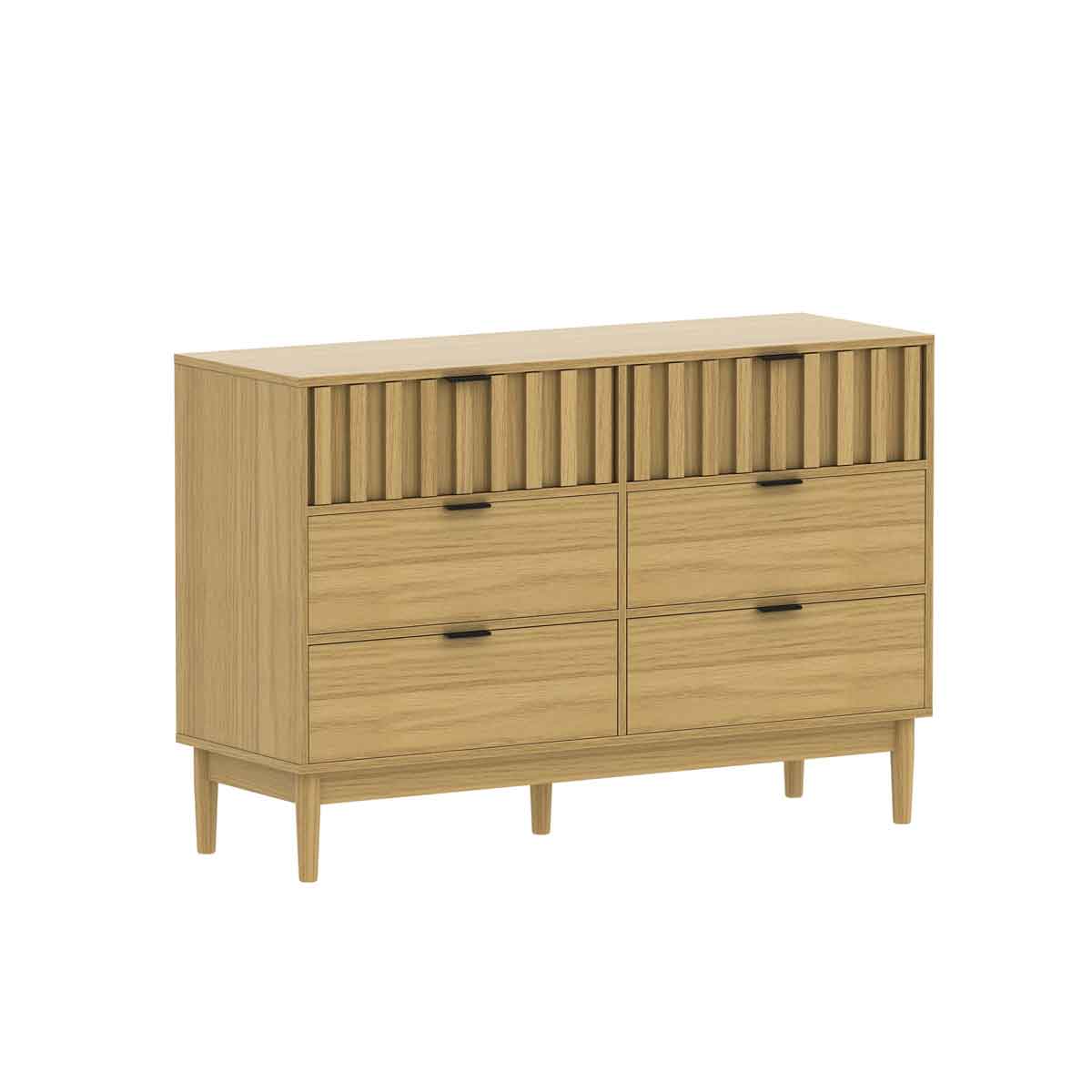 Móvel de apoio RAWA bege com 6 gavetas