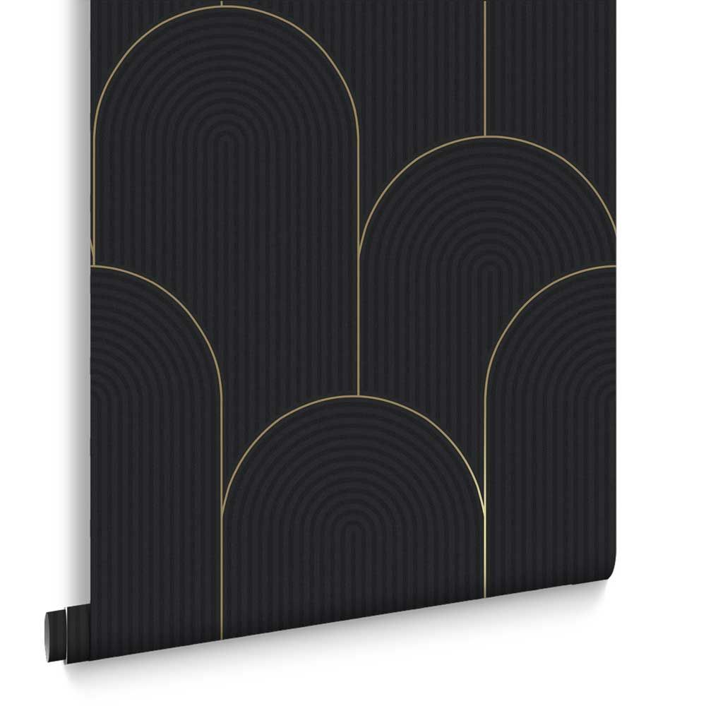 Graham & Brown Vliesbehang - Lancet Black & Gold - 10mx52cm