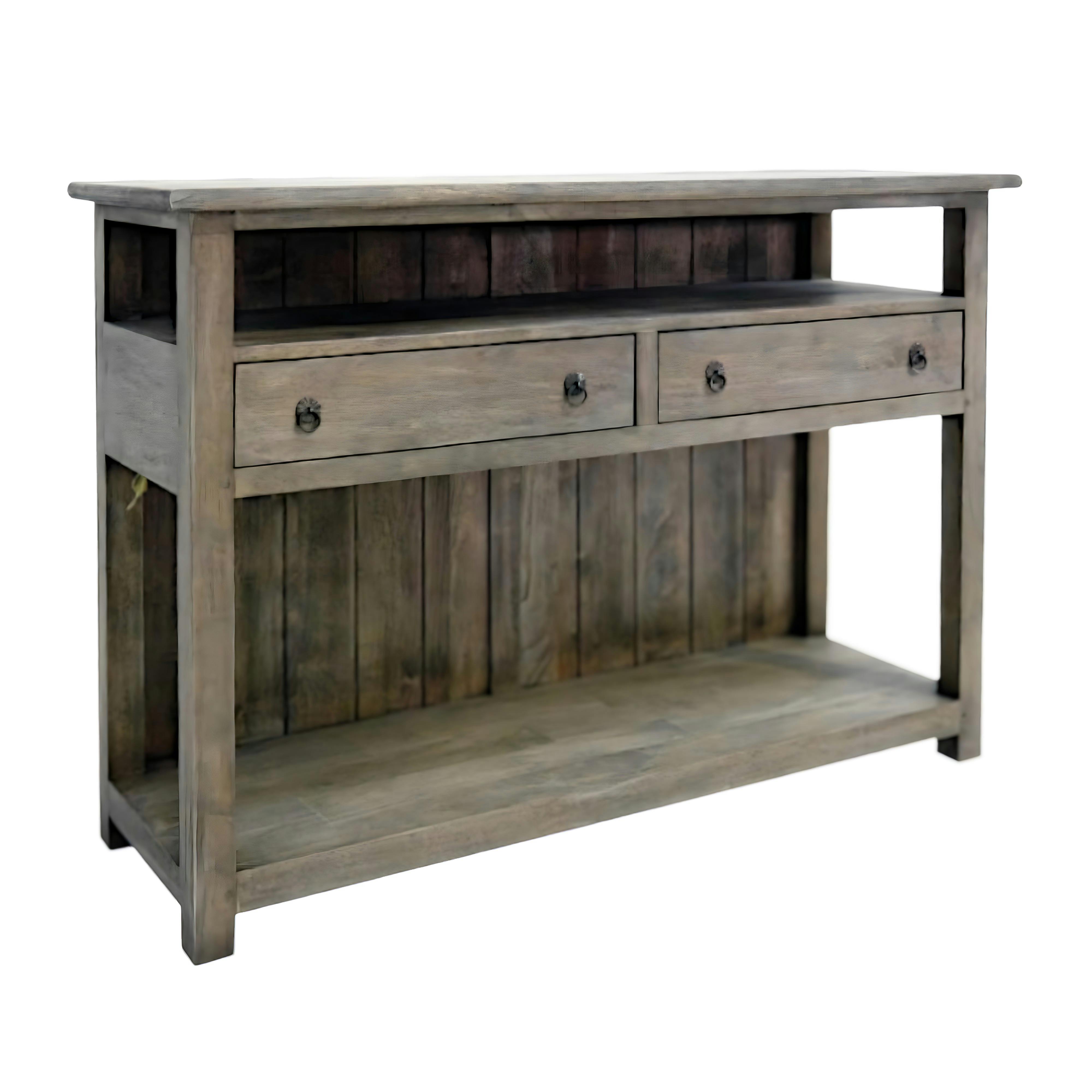 Console bibus 2 tiroirs hévéa 115x38x80cm TRADITION