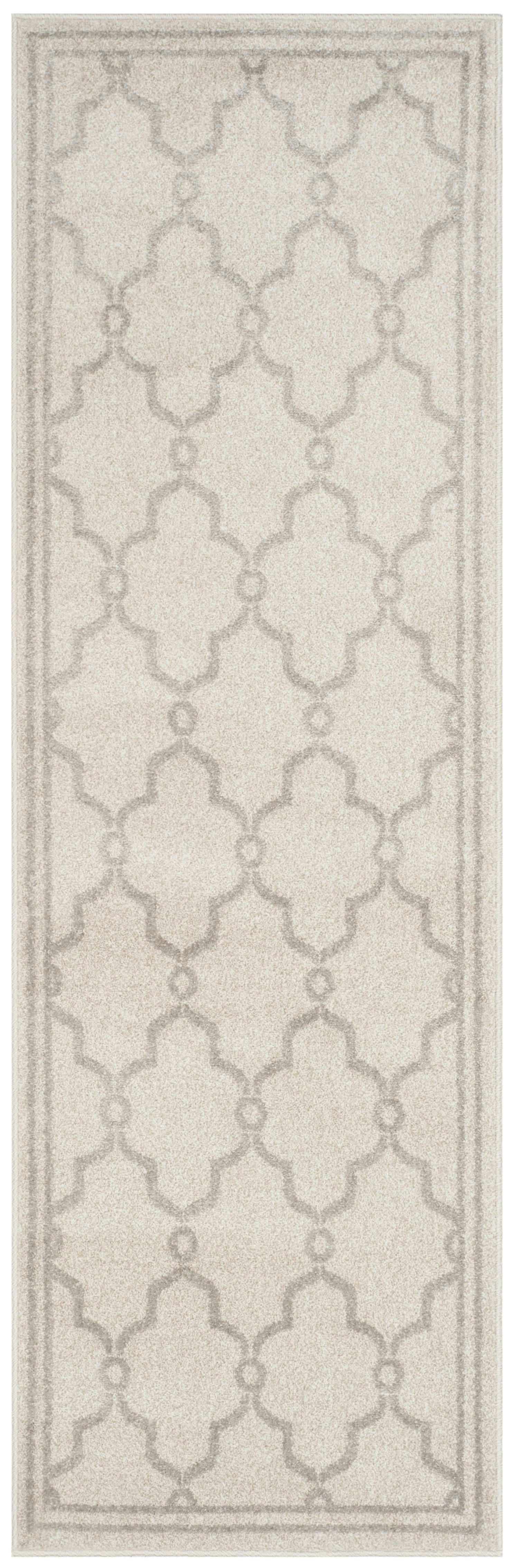 AMHERST - Tapis interieur & exterieur en ivoire & gris clair, 69 x 213 cm