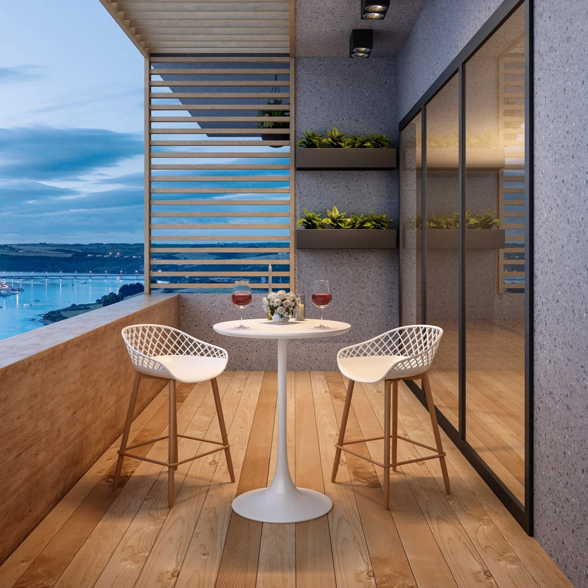 Kurv Mid-century Modern Counter Height Cafe Table