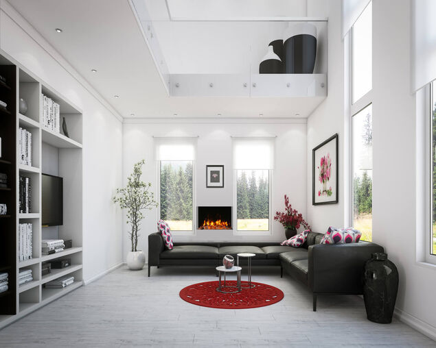 Amantii Smart 30" unit &ndash; 10 5/8" in depth 3 sided glass fireplace