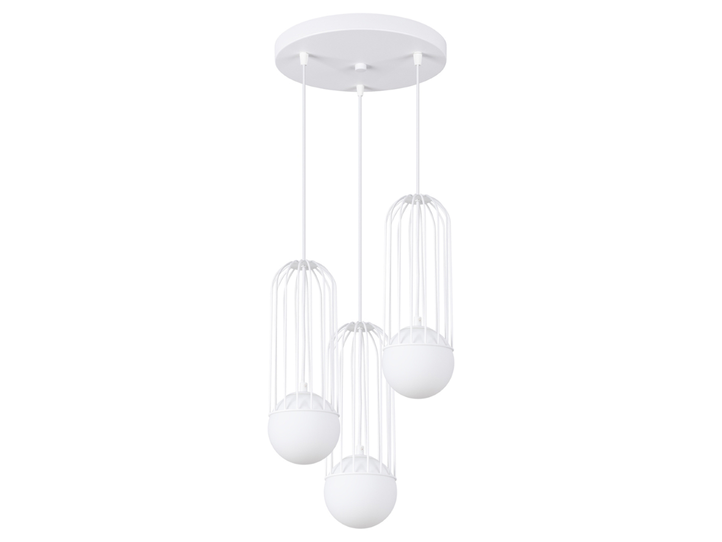 Lampa wisząca Brina 3-punktowa 34 cm stalowa biała