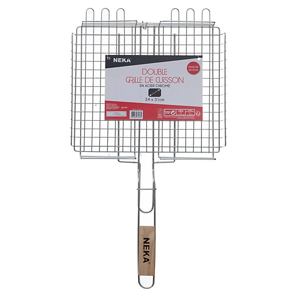 Grille de barbecue rectangulaire panier 34x31cm - Neka