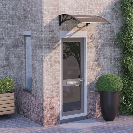 NNEVL Door Canopy Black 80x75 cm Polycarbonate