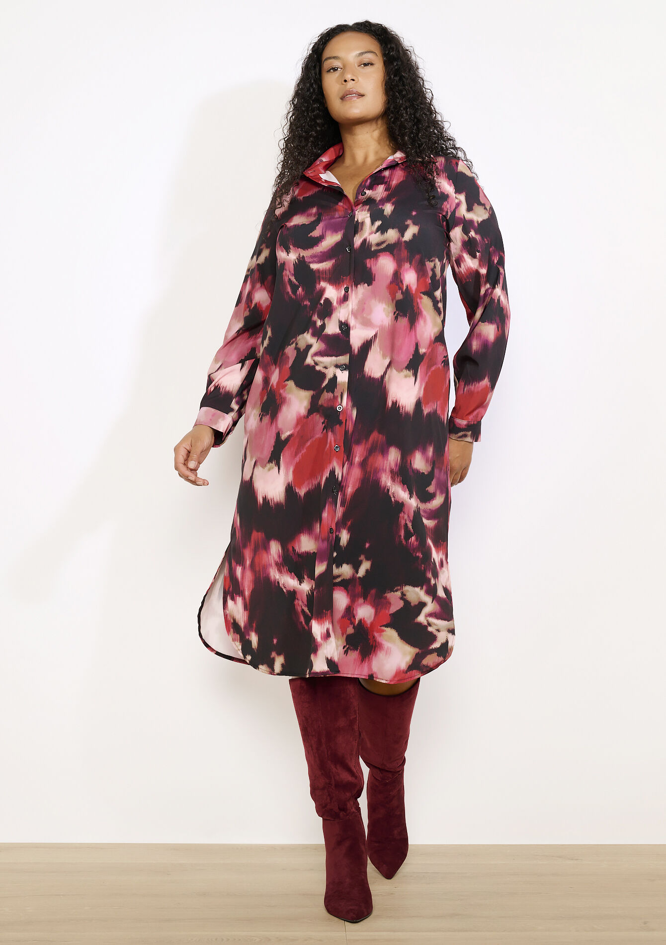 Vloeiende overhemdjurk