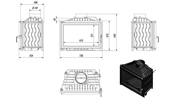 Insert cheminée WIKTOR 14 - acier