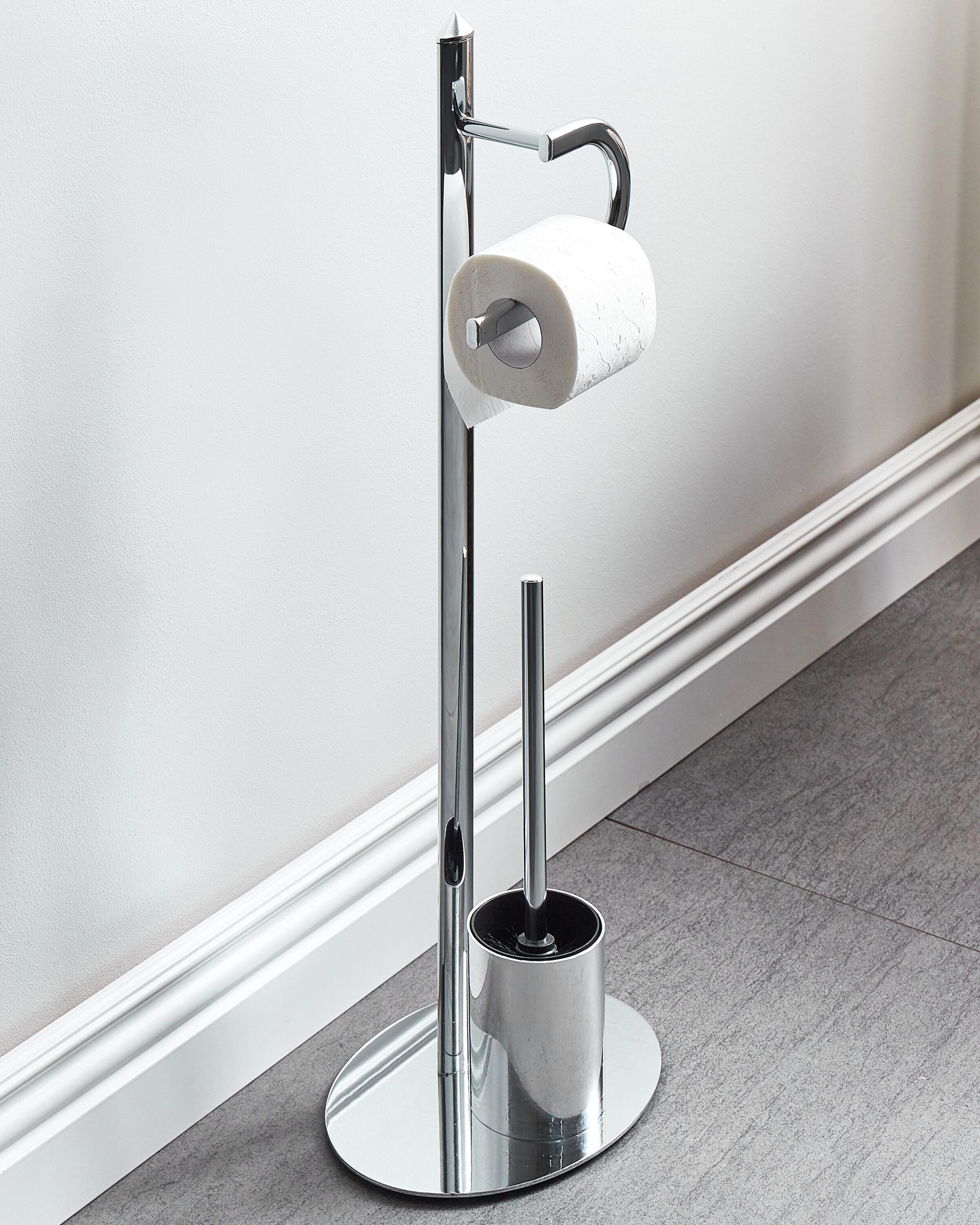 Toilet Roll and Brush Holder SARTO Metal Silver