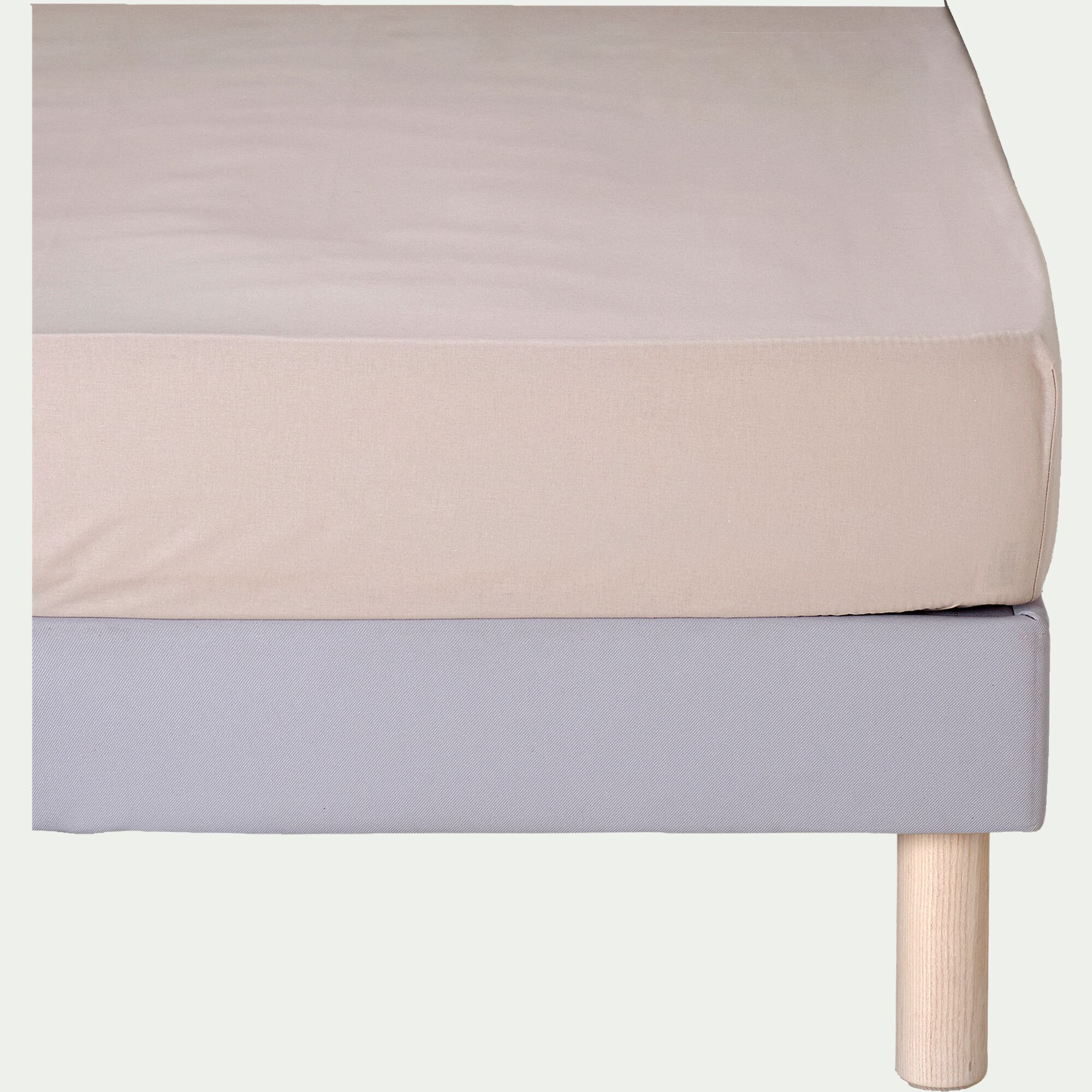 ORGANICA - Drap housse en coton bio 90x200cm b30cm - beige alpilles