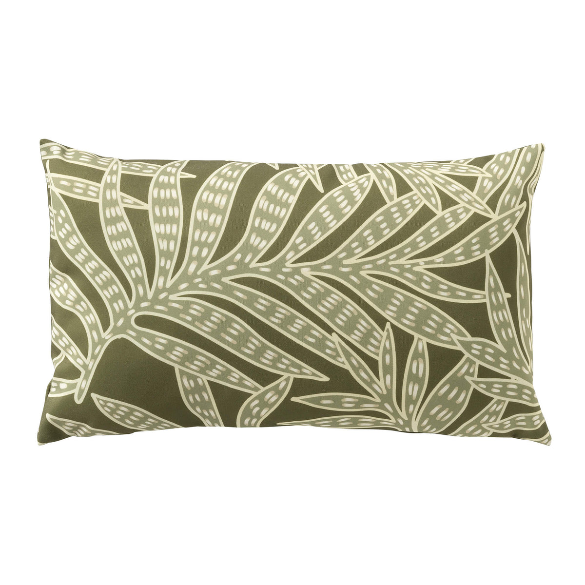 SAMUEL - buitenkussen 30x50 cm - waterafstotend en uv-bestendig - Olive Branch - groen