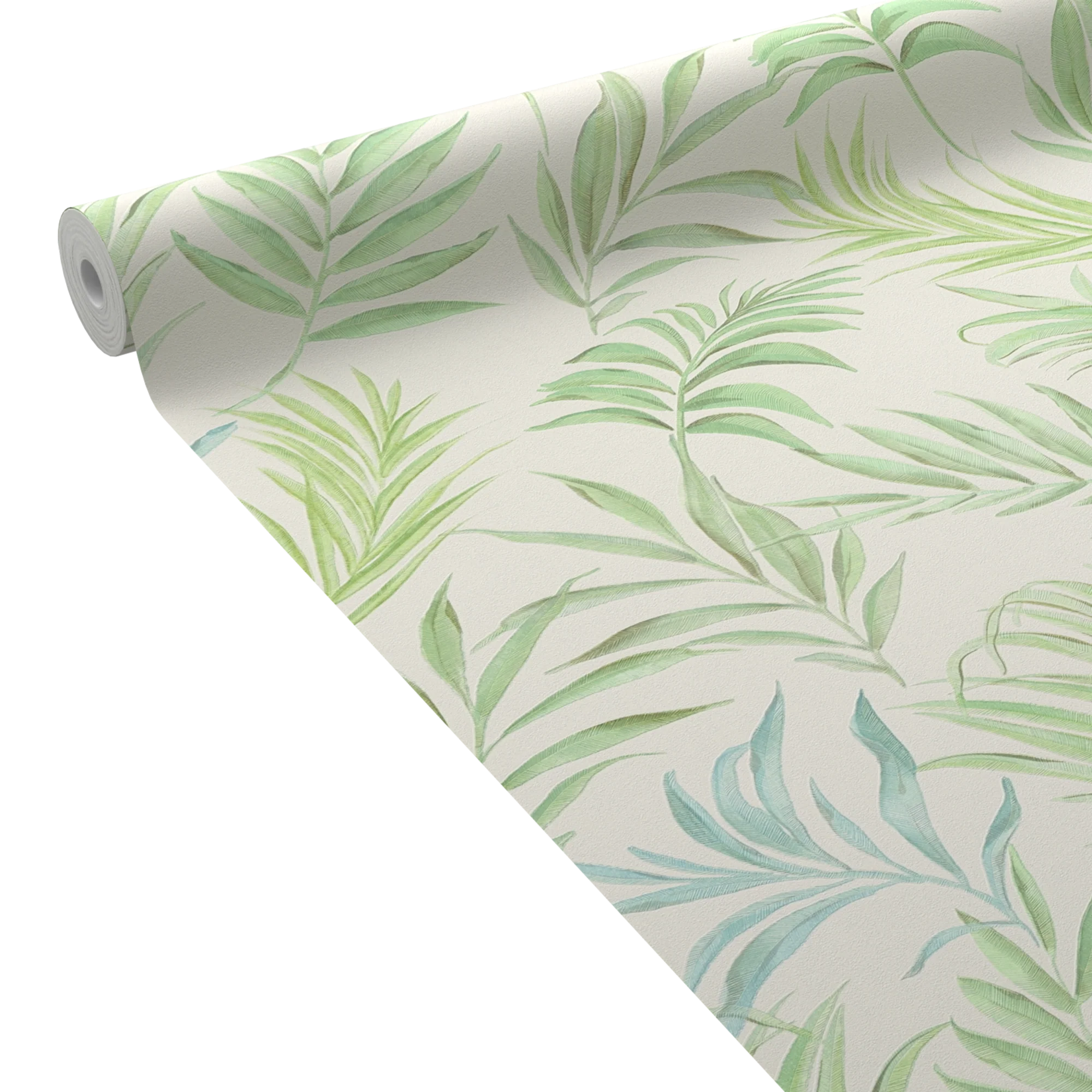 CosmoLiving Papier peint intissé MIDNIGHT BOTANICA blanc et vert pistache