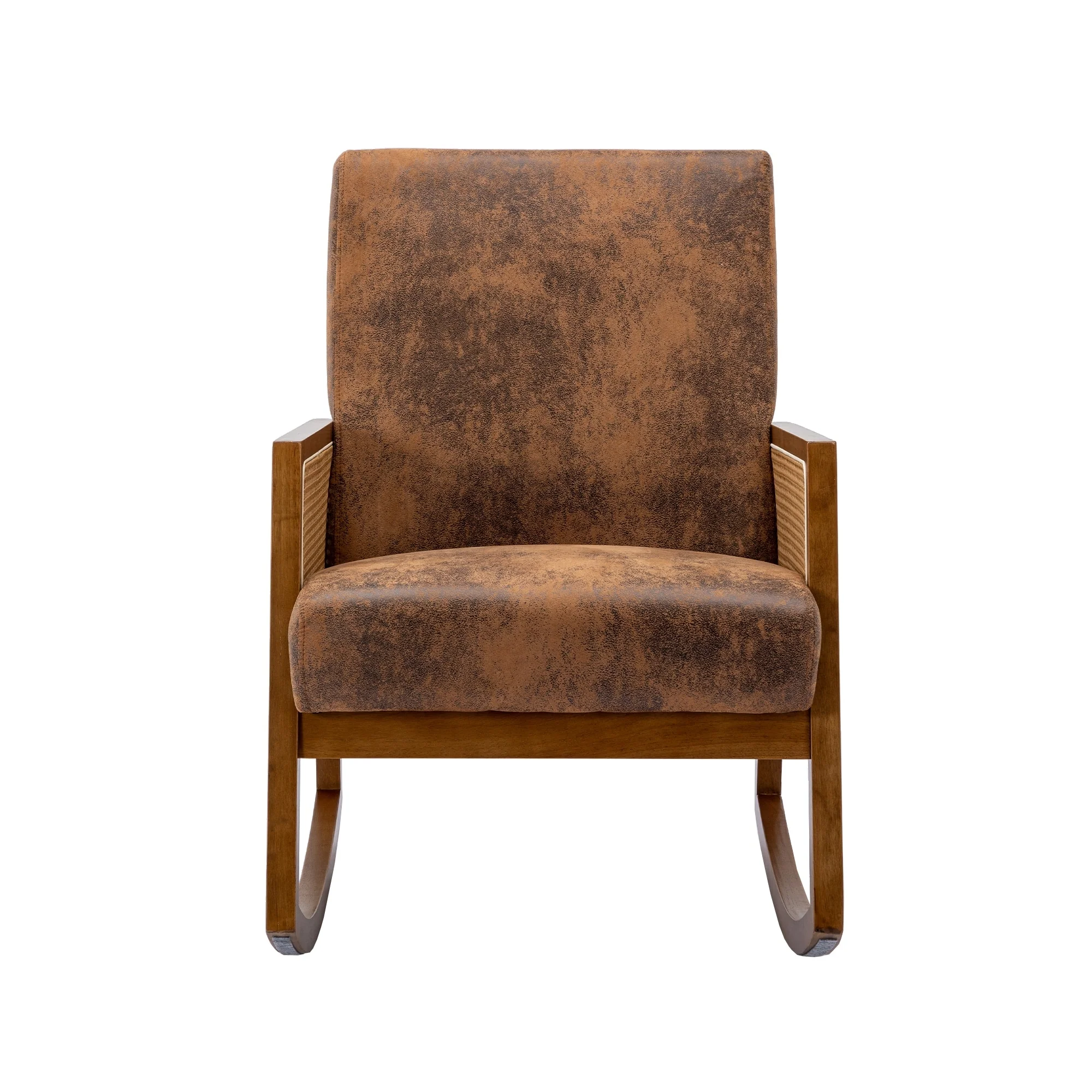 Living room Comfortable rocking chair living room chair Armchair Upholstered Tall Back Accent Glider Rocker