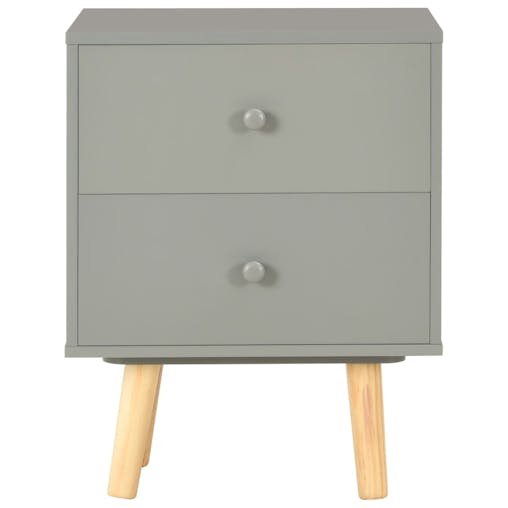 NNEVL Bedside Cabinets 2 pcs Grey 40x30x50 cm Solid Pinewood