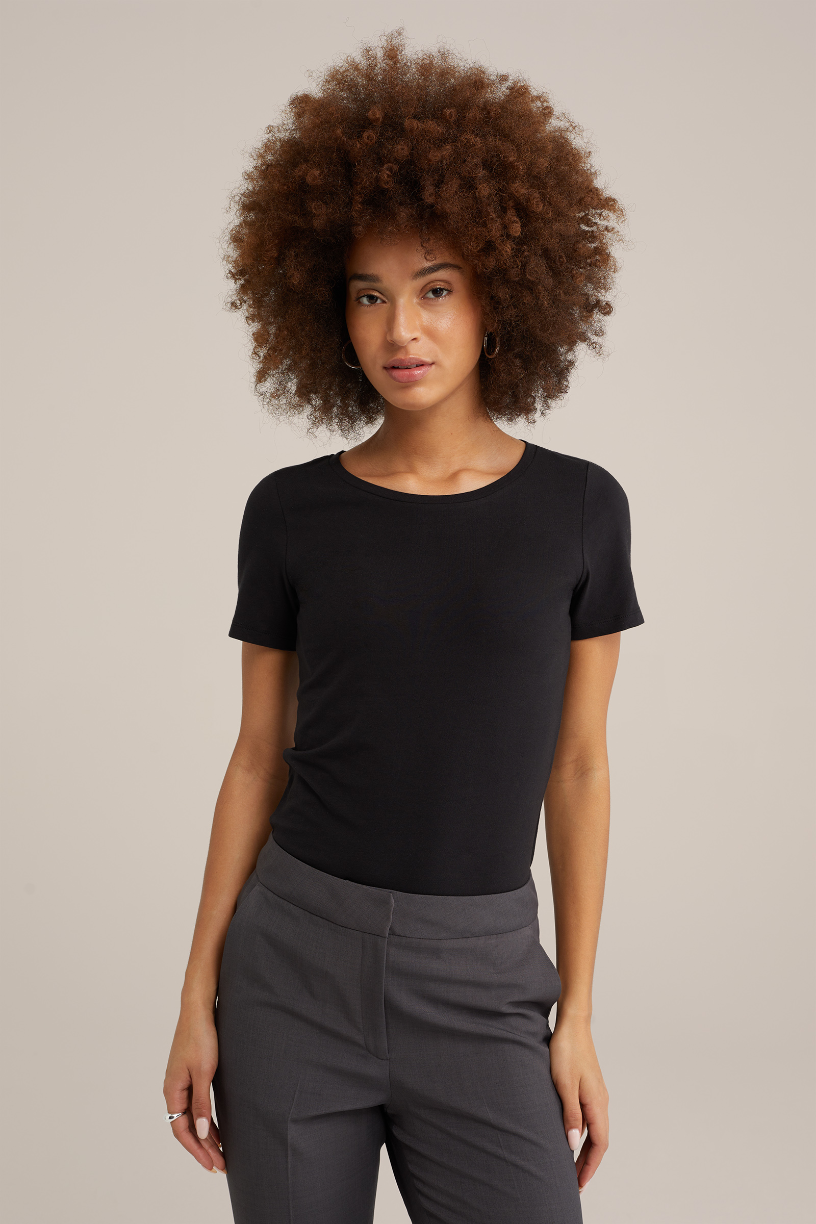 Dames T-shirt van katoenmix, 2-pack