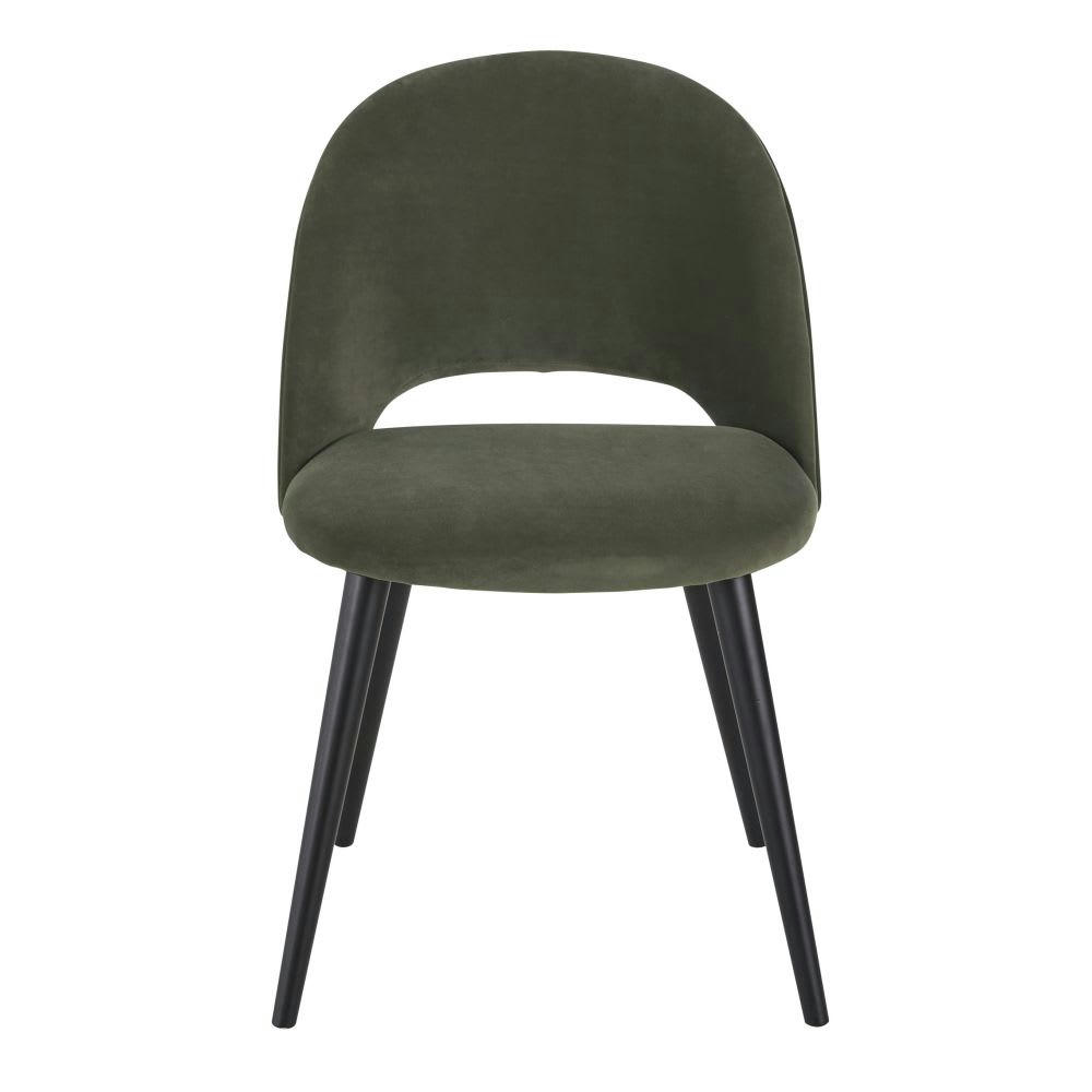 Syster - Chaise en velours vert kaki