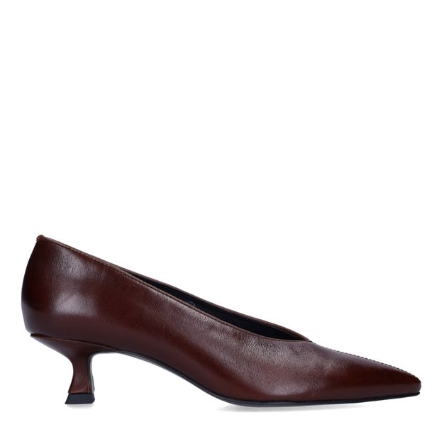 Bordeaux rode leren pumps