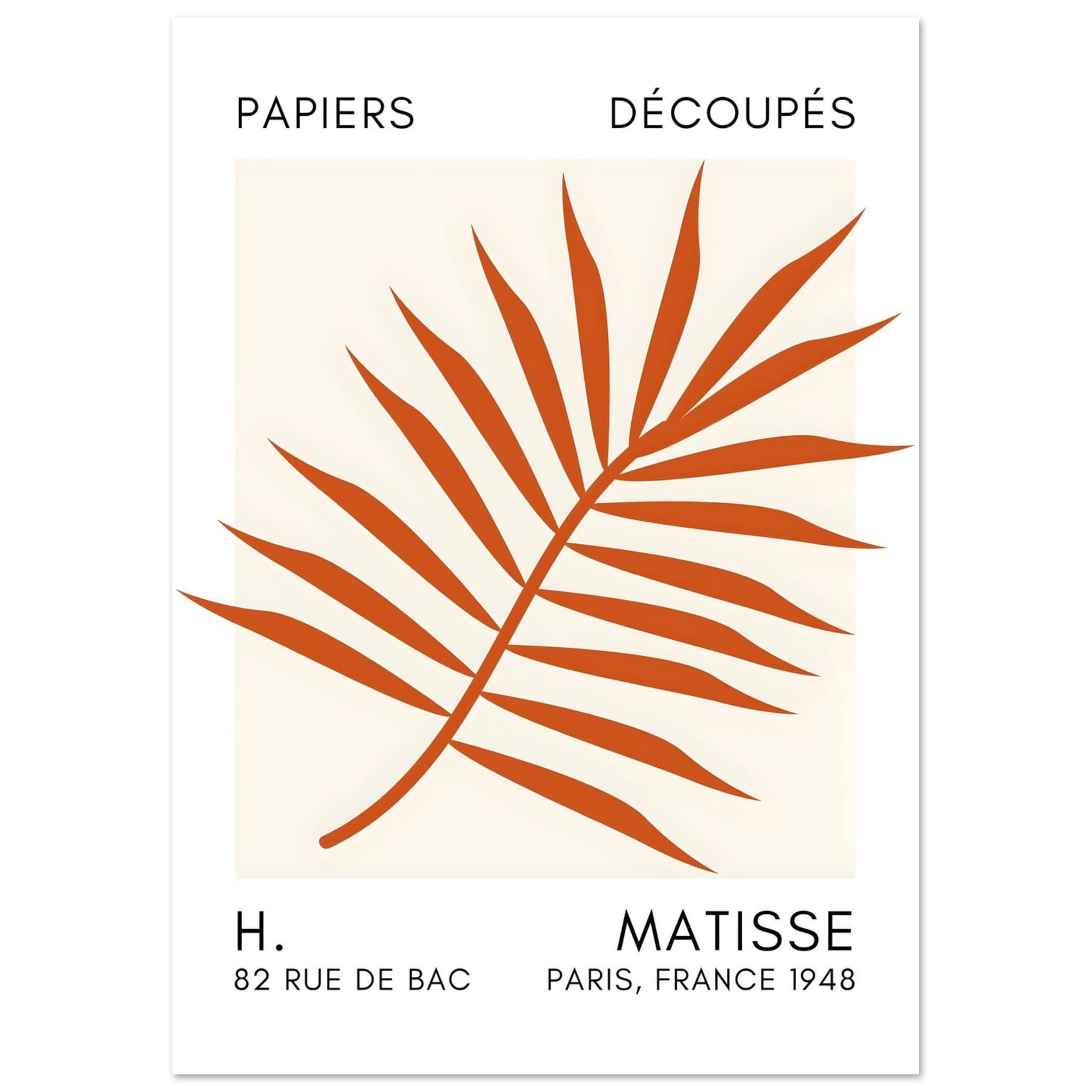 Artfulprints Poster Matisse – Floral reef orange  - A4 21x29.7 cm - Oranje