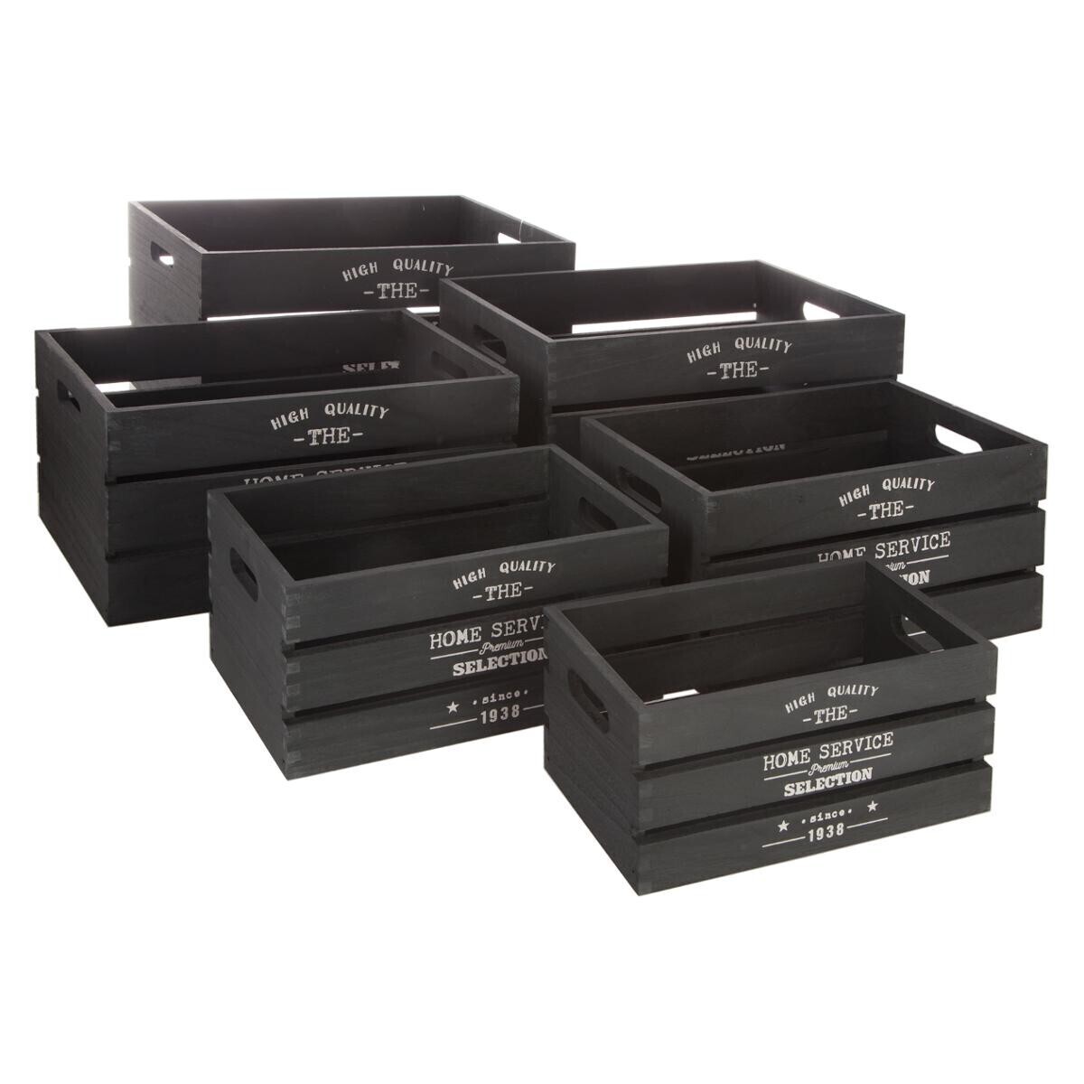 Set of 6 cases "Facto" Cage, Black wood