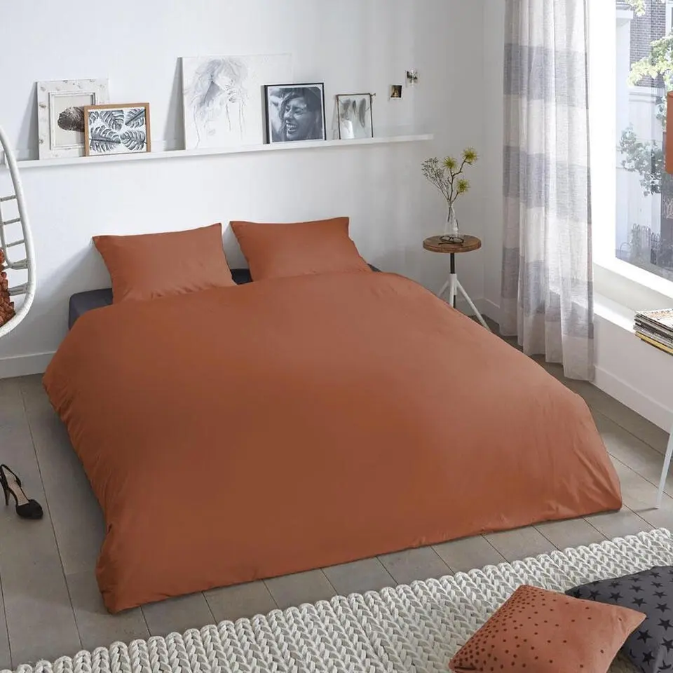 Zavelo Effen Dekbedovertrek Terra-1-persoons (140 x 200/220 cm)