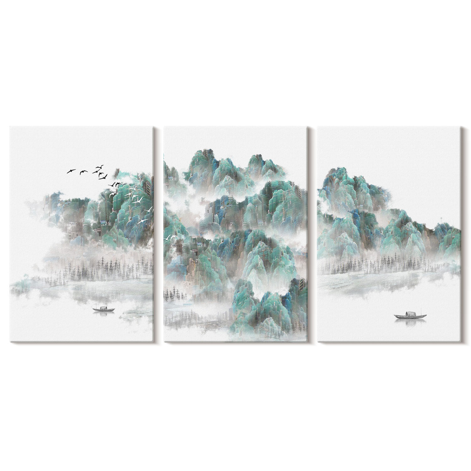 Obraz canvas 3 częściowy Japandi pejzaż | 3x40x60 | Wallfluent