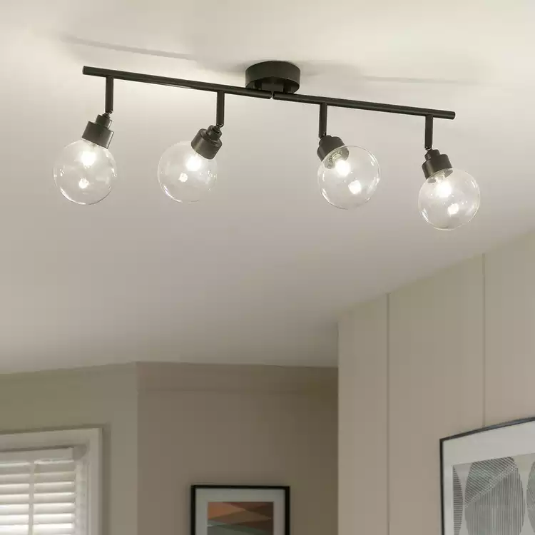 Habitat Tay Steel 4 Lights Spotlight Bar - Black