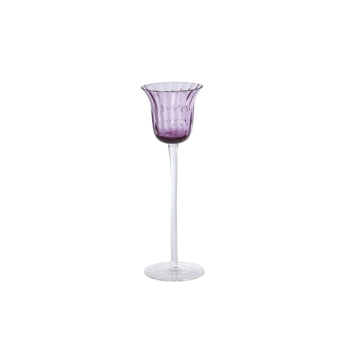 NOËL - Photophore en verre soufflé violet H25