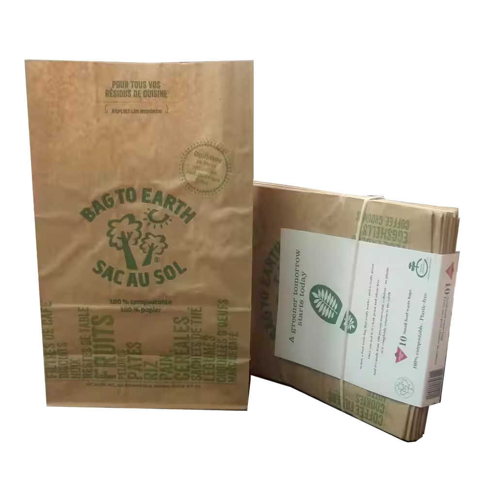 Bag to Earth Small Organic Compostable and Biodegradable Food Waste Bags, 10-pk, 7-L