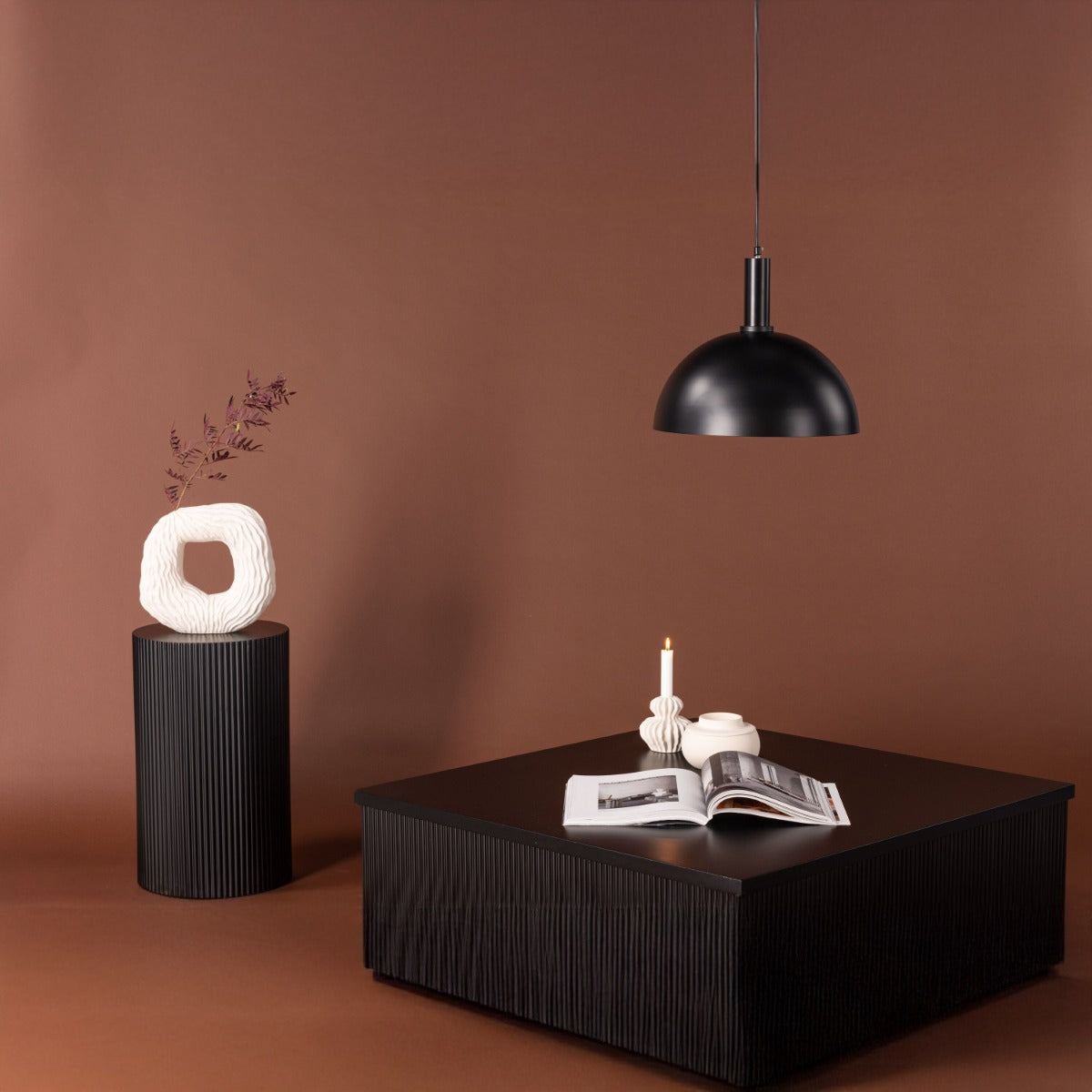 Fjôrd - Plafondlamp Zwart IJzer - 35x35x28cm - Narbonne