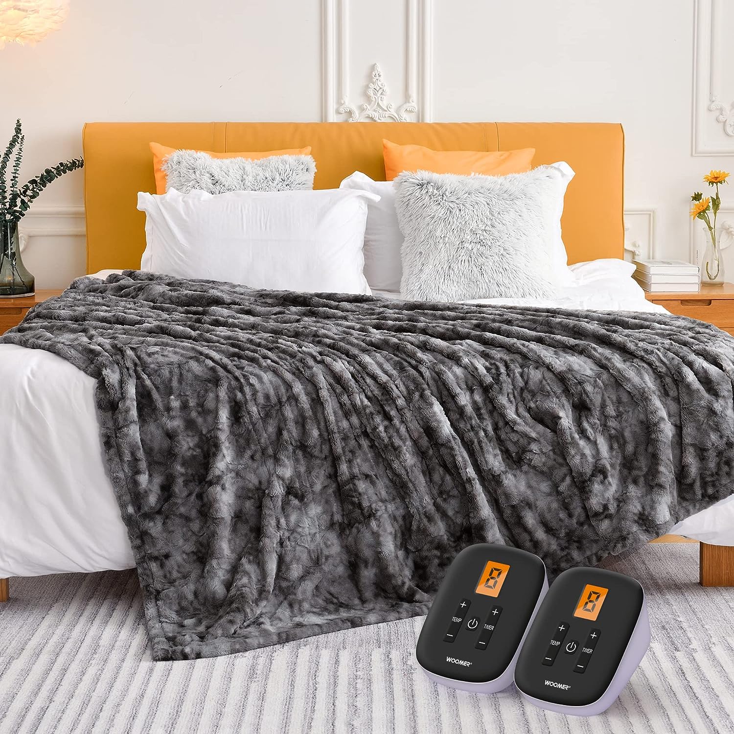 WOOMER Heated Blanket King Size Electric Blanket 90x 100