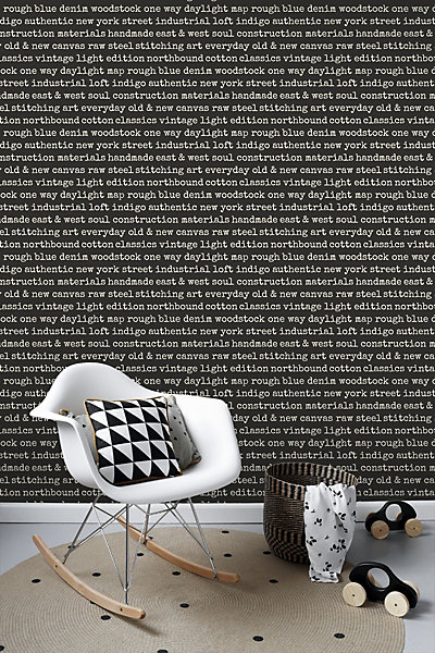 ESTAhome papier peint city talk textes noir 53 cm x 10.05 m