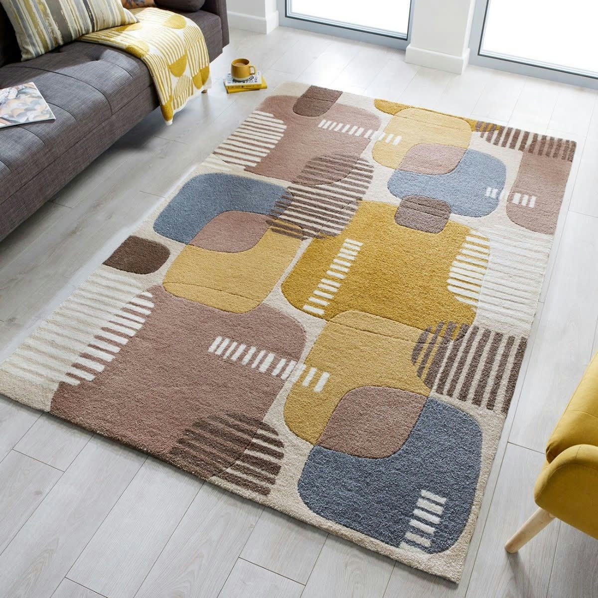 POP ART - Tapis de salon moderne en Polyester Multicolore 120x170 cm