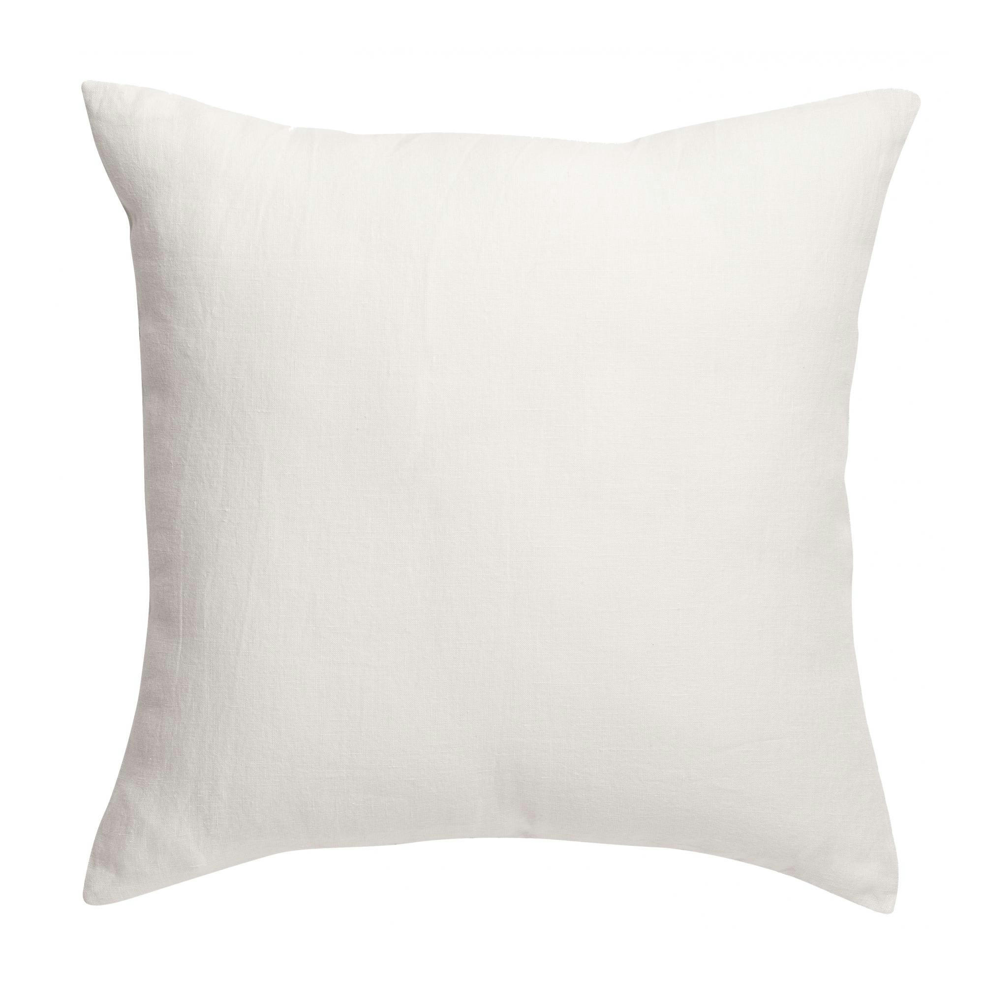 ZEFF - Coussin uni  en lin blanc 45 x 45