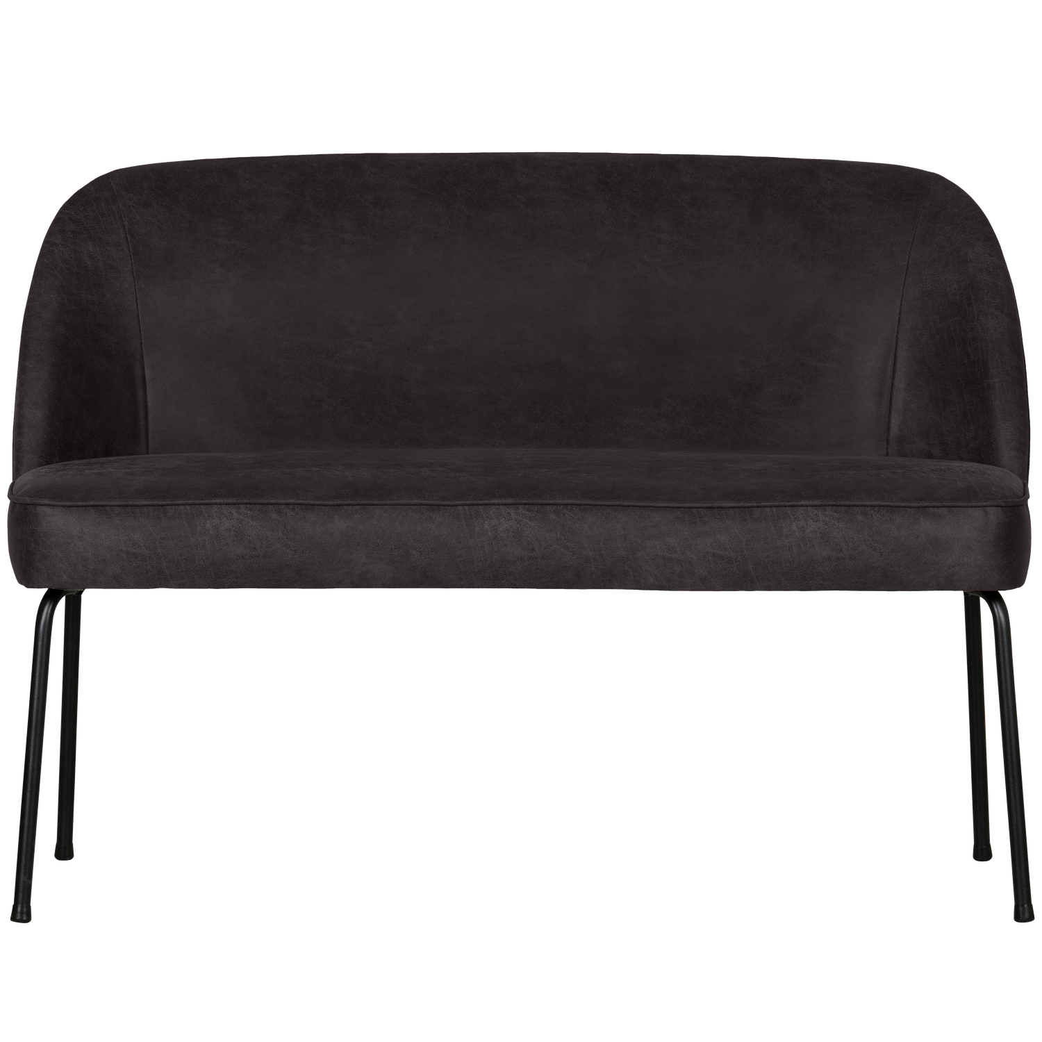 WOOOD eetbank Vogue- Leer - Zwart - 83x120x59