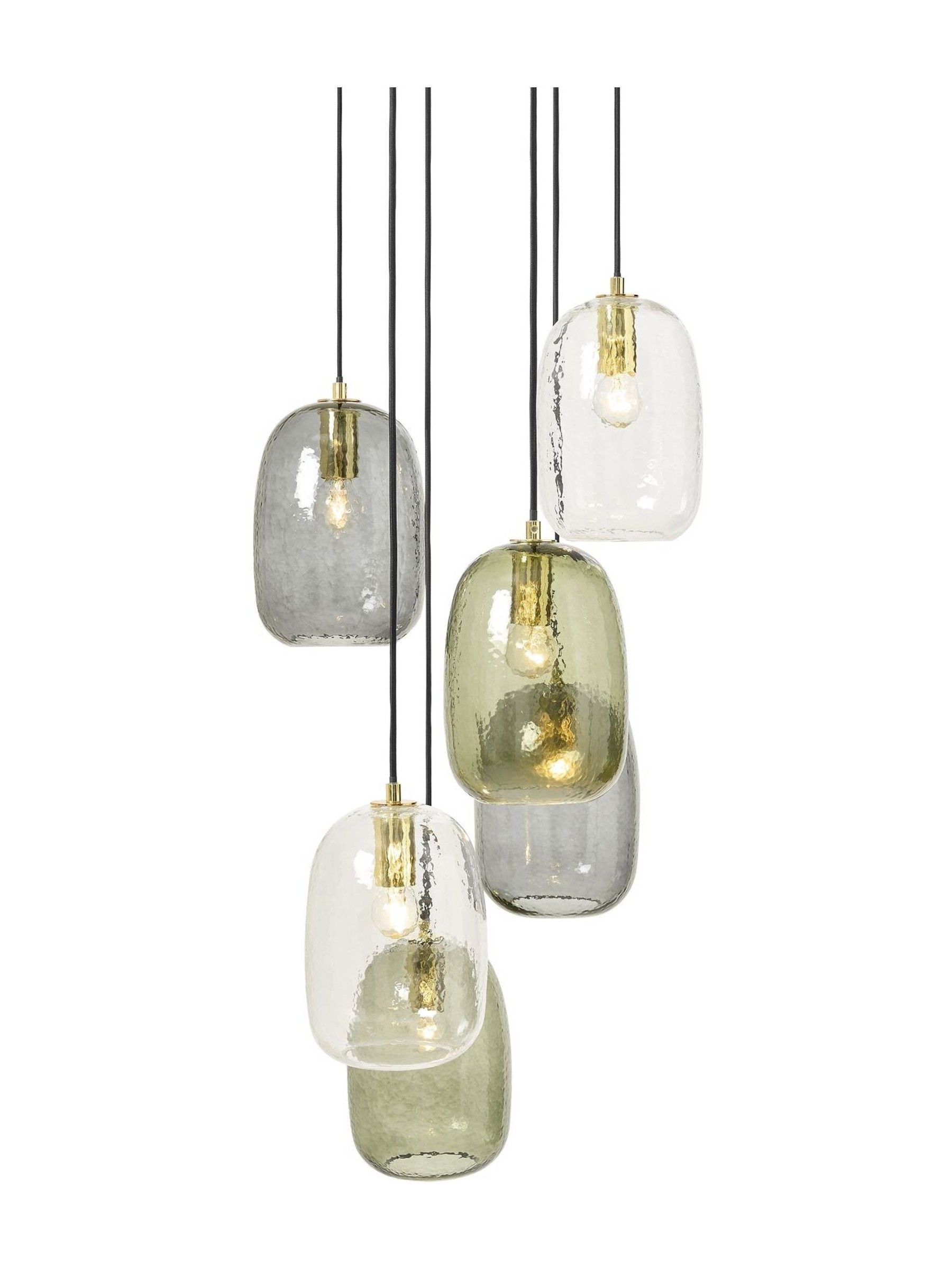 Lykke 6 Light Cluster Chandelier Ceiling Light in Multi Green