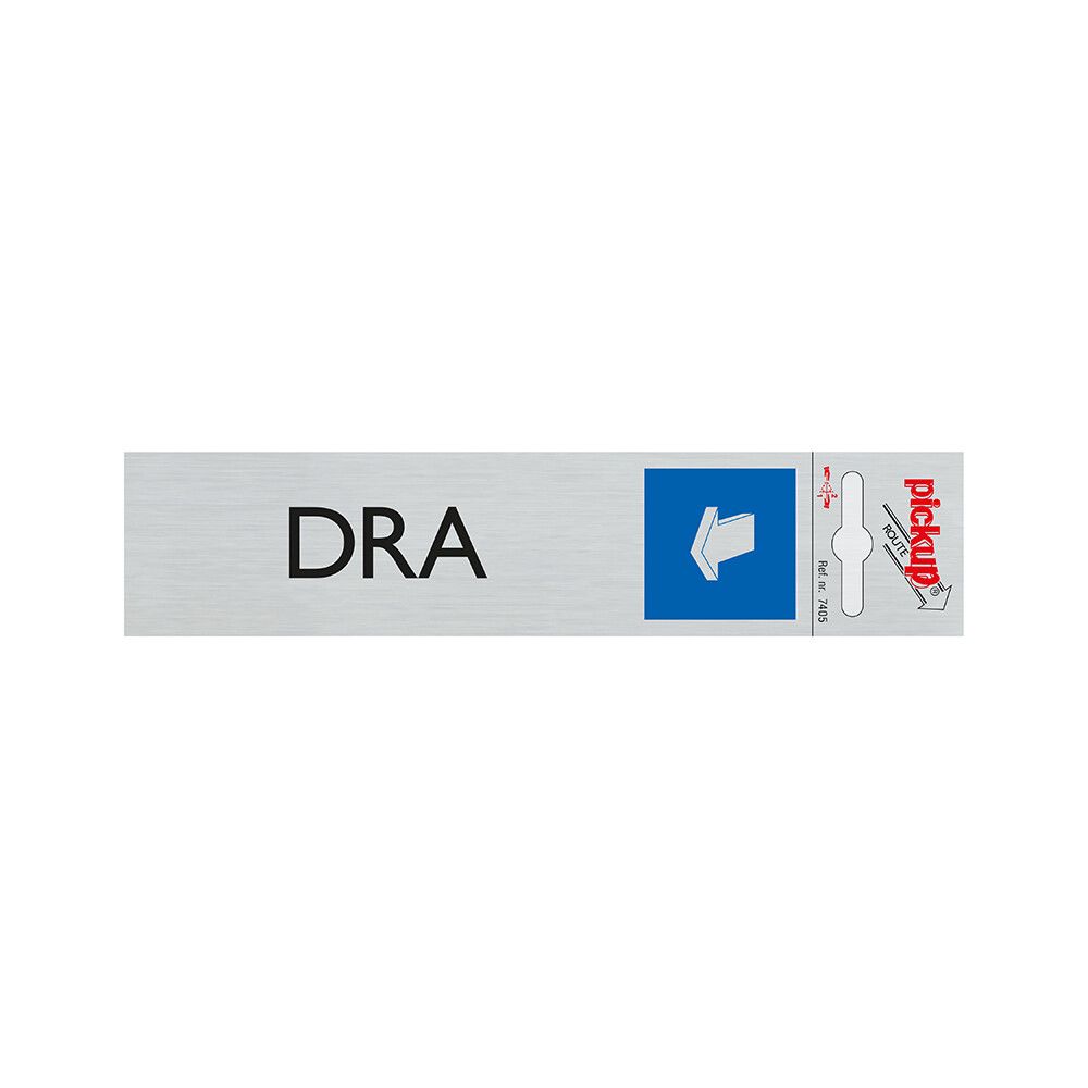 SKILT PICKUP DRA  ALU 165 X 44 MM