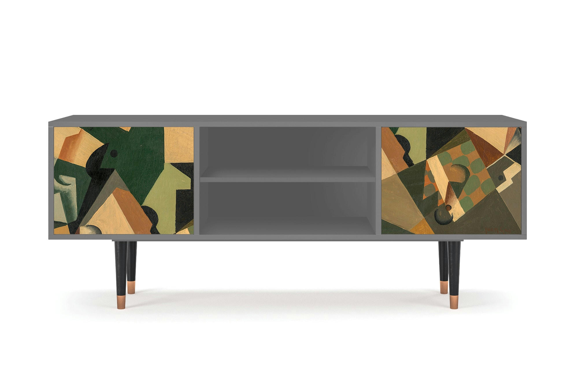 GLASS AND CHECKERBOARD BY JUAN GRIS - Meuble TV  multicolore 2 portes L 170 cm