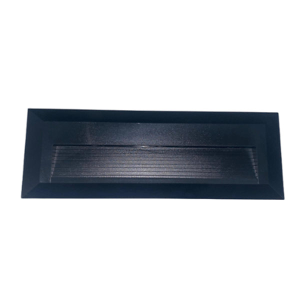 Balise LED en Saillie Rectangle 3W 220V 65 degrés Noire IP65 pour Escaliers - Blanc Chaud 2300K - 3500K - SILAMP