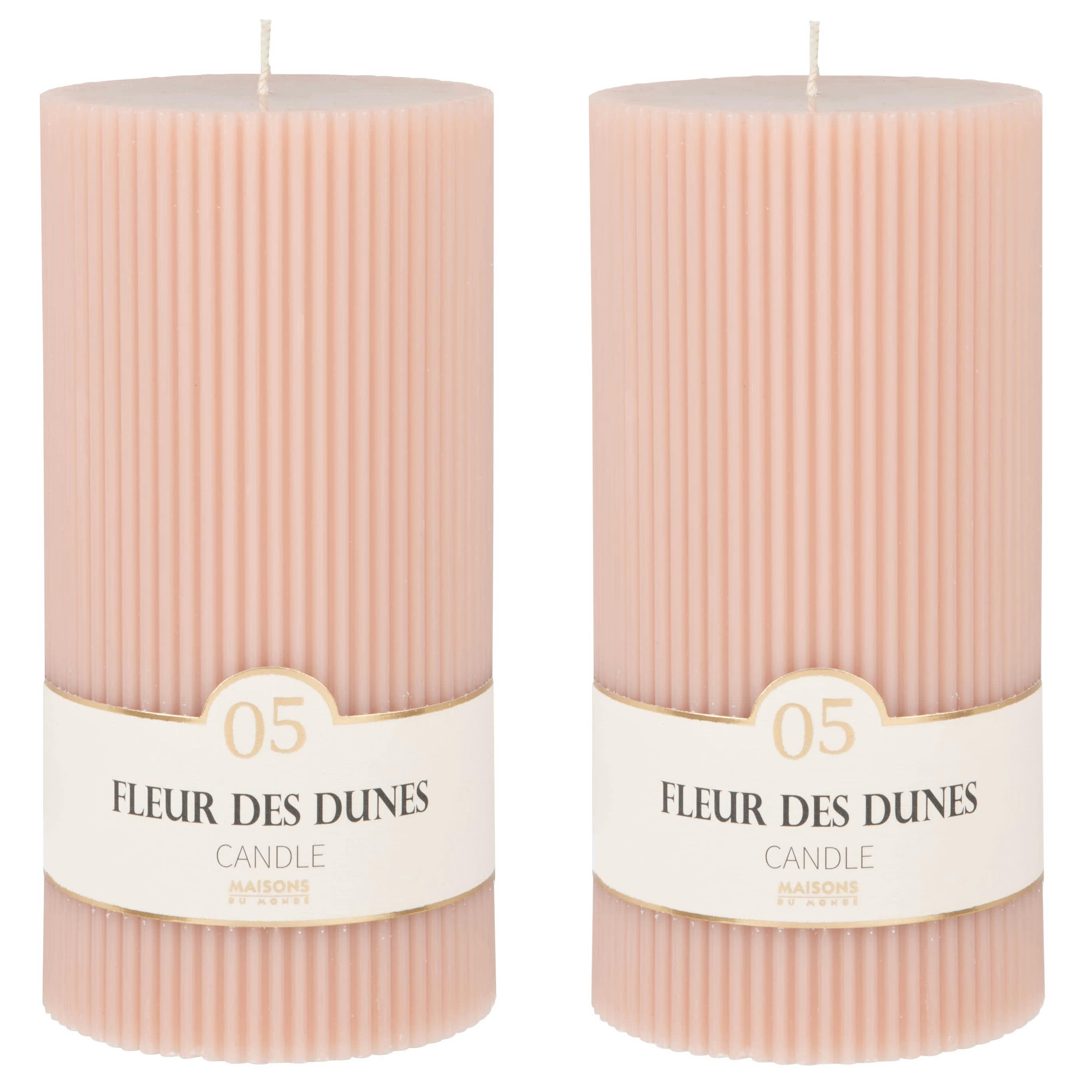 COLORAMA - Bougie striée parfumée rose H18, 1000g