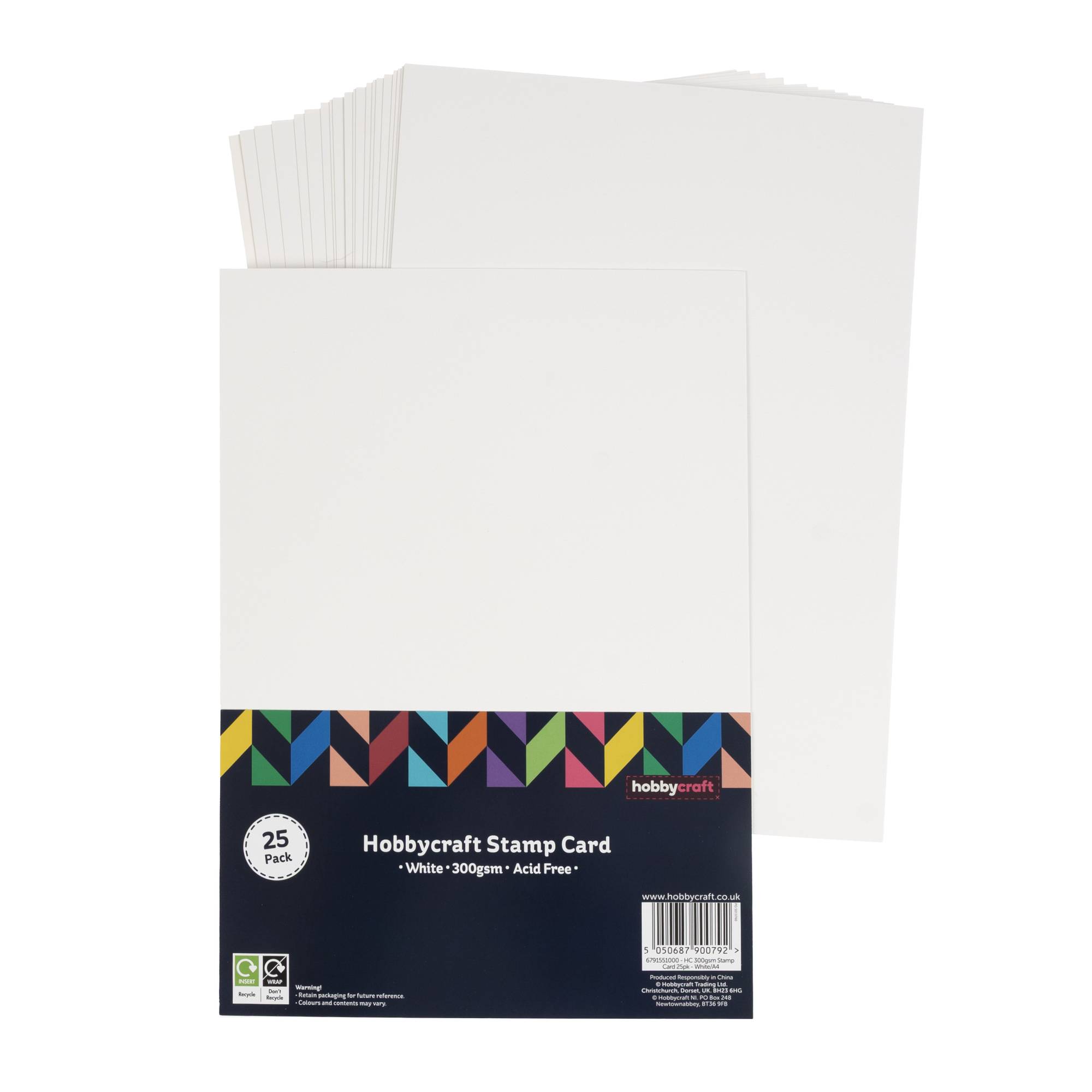White Stamp Card A4 25 Pack