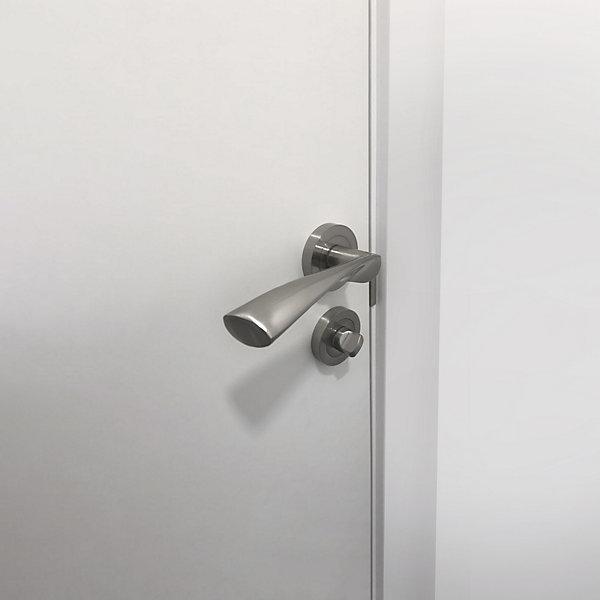 Emuca Lot de 5 condamnations avec rosace ronde pour portes intérieures, diamètre 50mm, Zamak, Nickel satiné