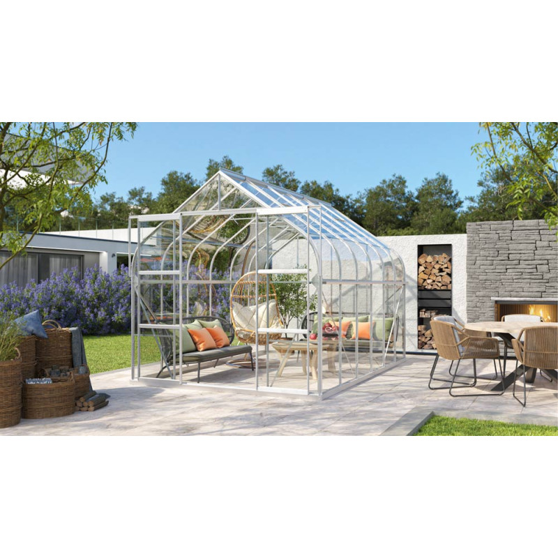 Serre en verre Dione aluminium anodisé 9,9 m² VITAVIA
