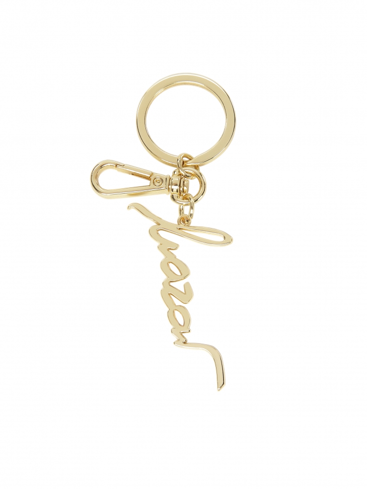 Gold key ring with snap hook and pendant