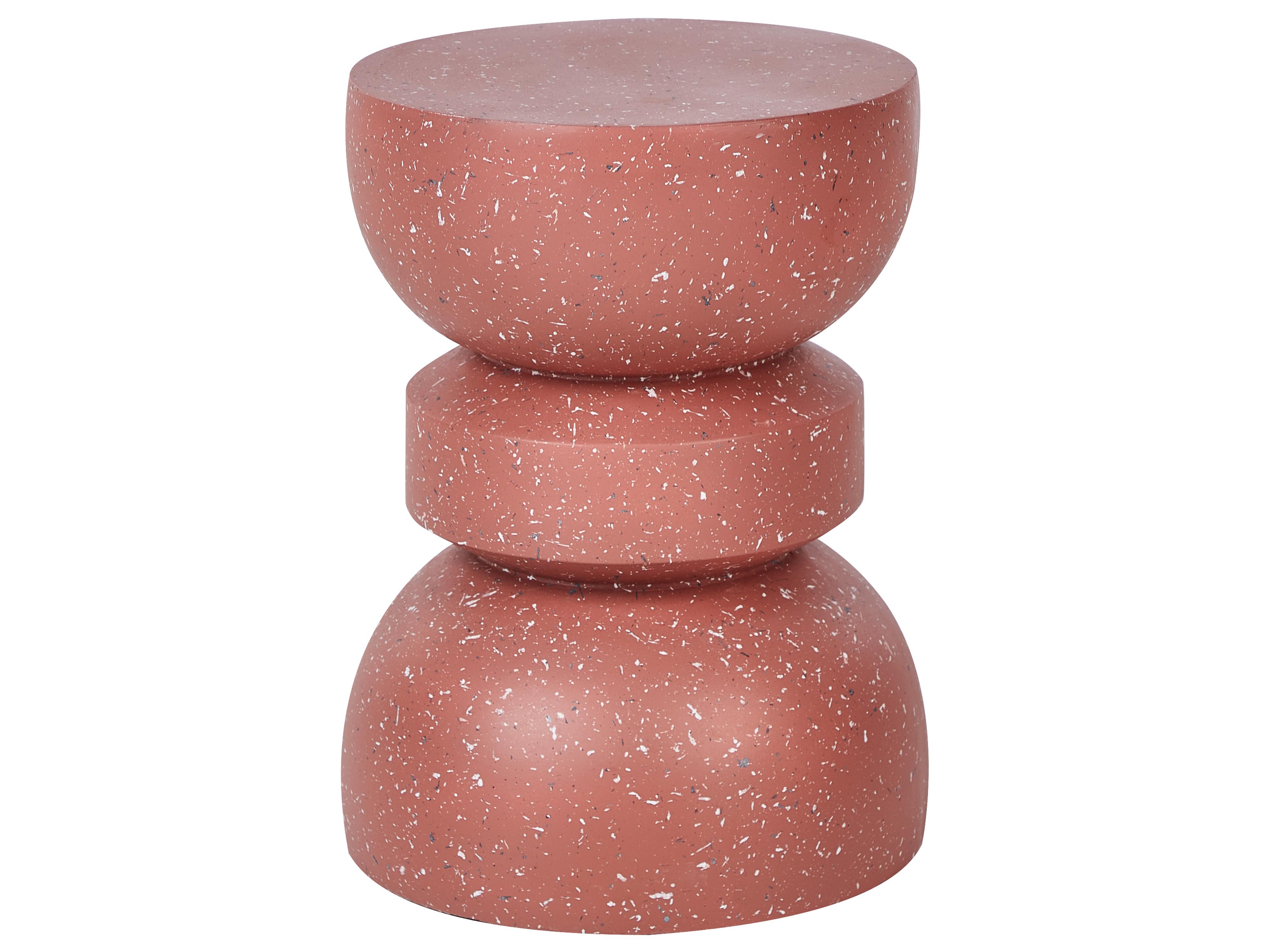 Side Table FALIRO 37 cm 37 cm Red Terrazzo