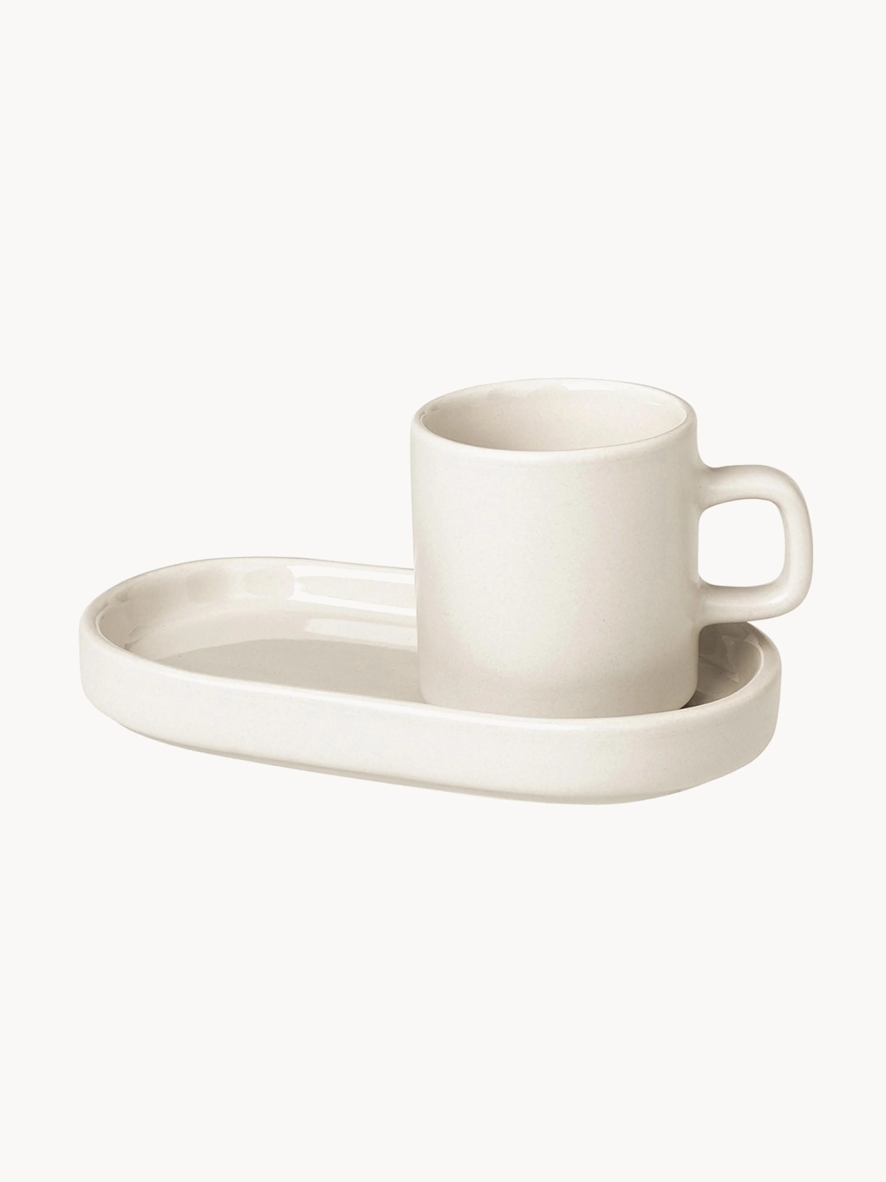 Espressotassen Pilar mit Untertassen, 2er-Set