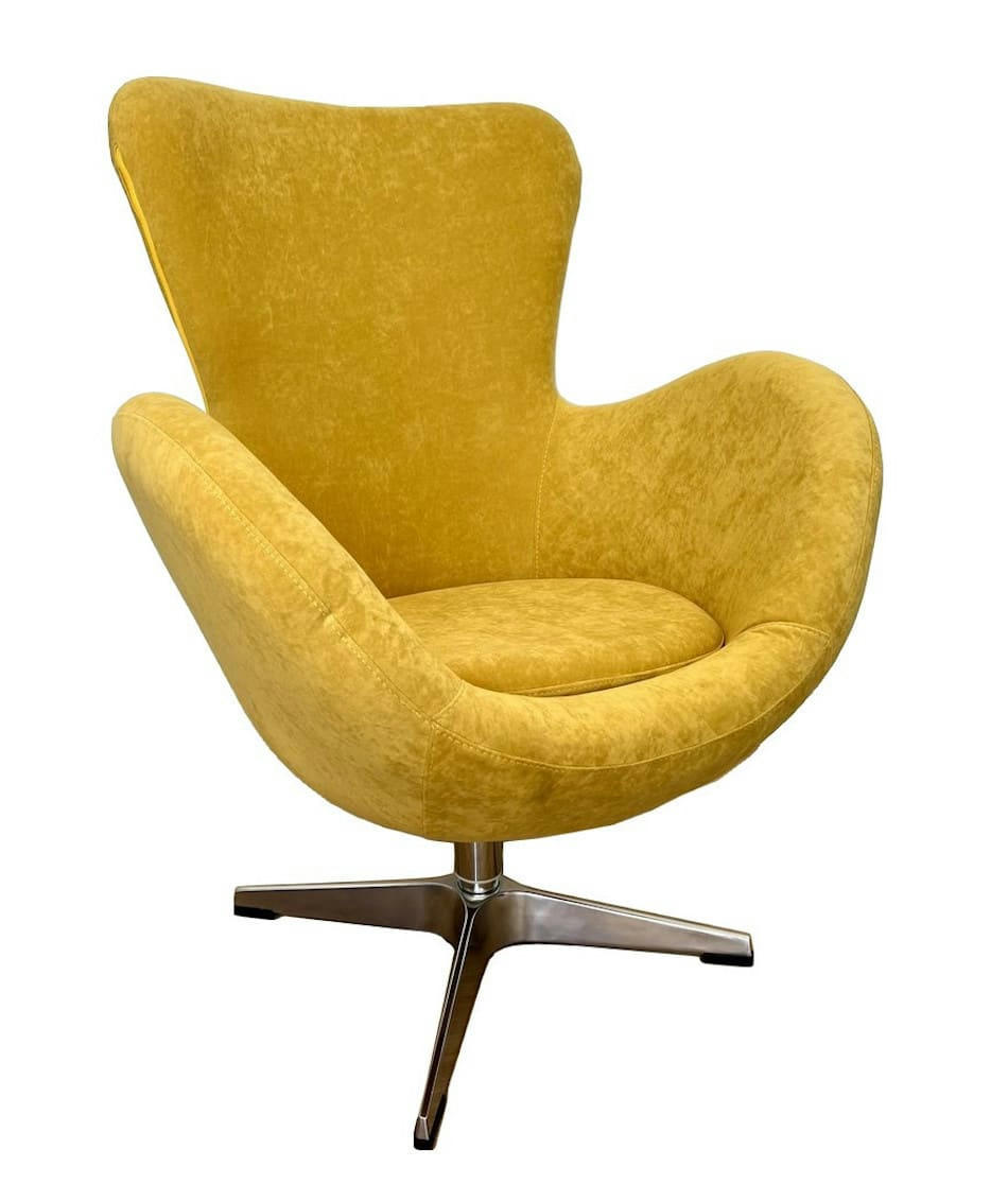 COCOON - Fauteuil en velours jaune