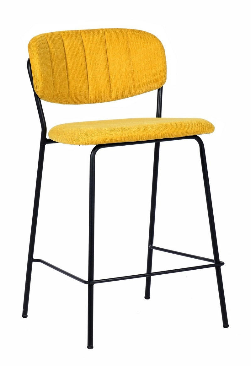 BELLAGIO - Tabouret de comptoir tissu jaune